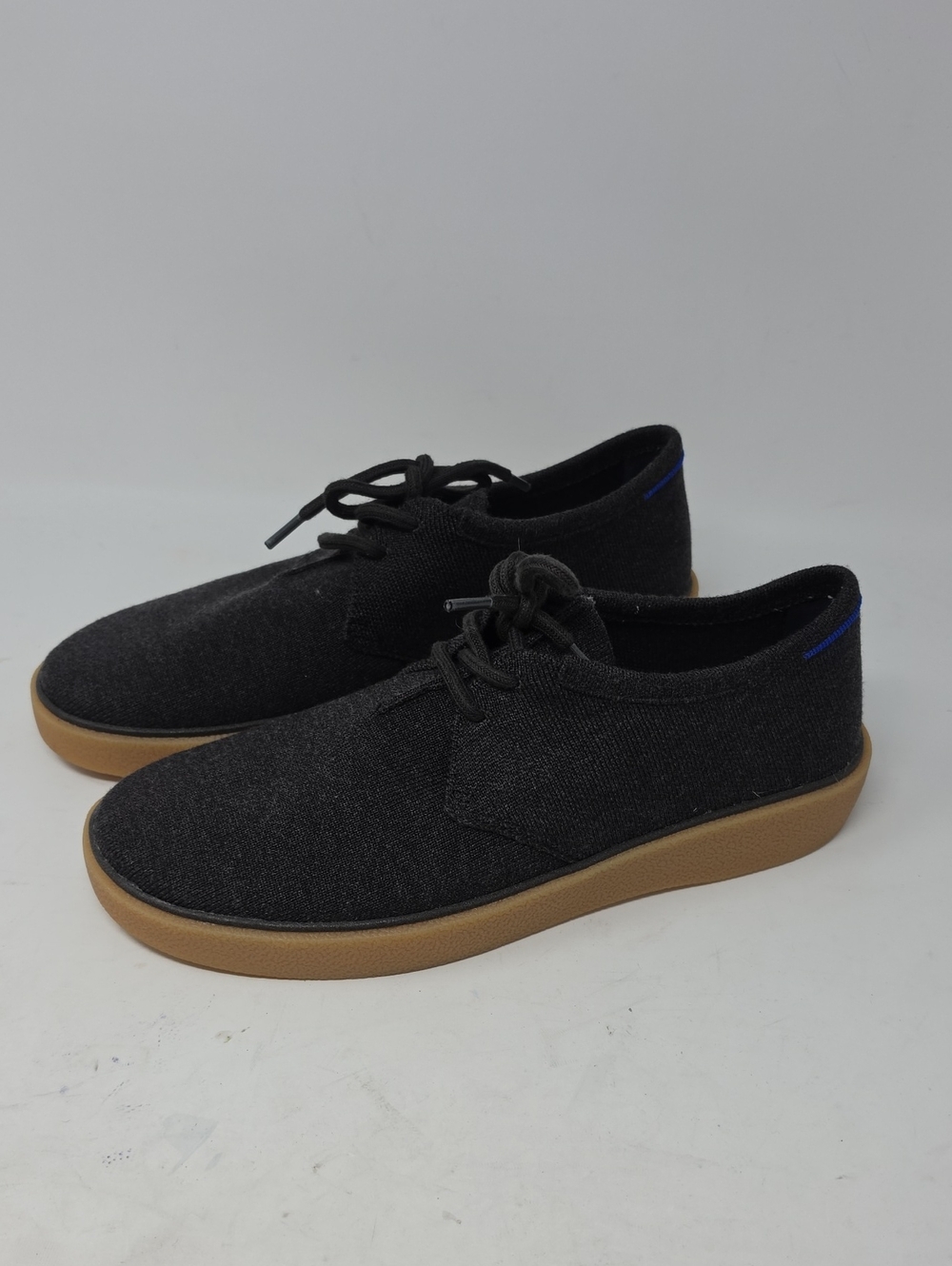 Rothy's Mknty Men's Black Knit Lace-Up Casual Shoes with Tan Sole Size 11